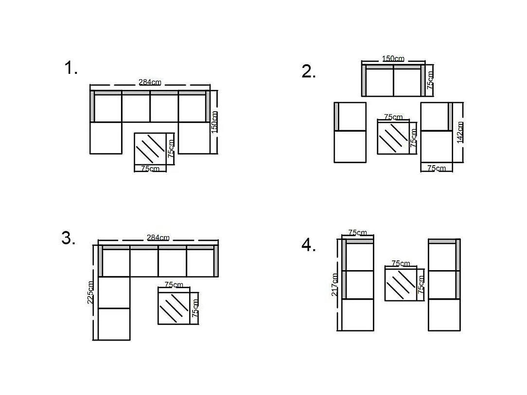 SVITA LUGANO XL salon de jardin en rotin canapé de jardin gris