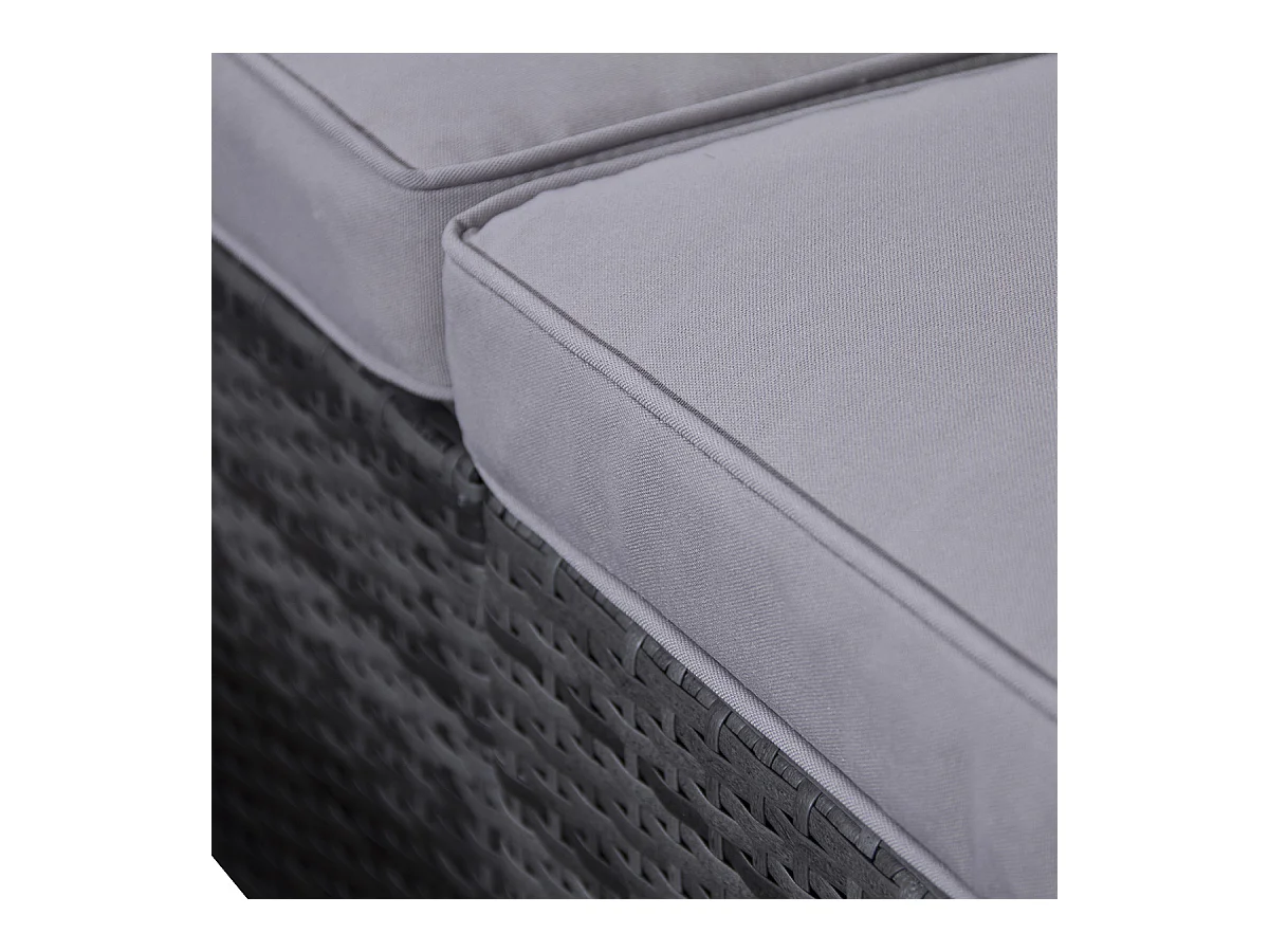 SVITA LUGANO XL salon de jardin en rotin canapé de jardin gris