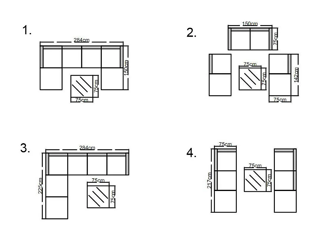 SVITA LUGANO XL salon de jardin en rotin canapé de jardin gris