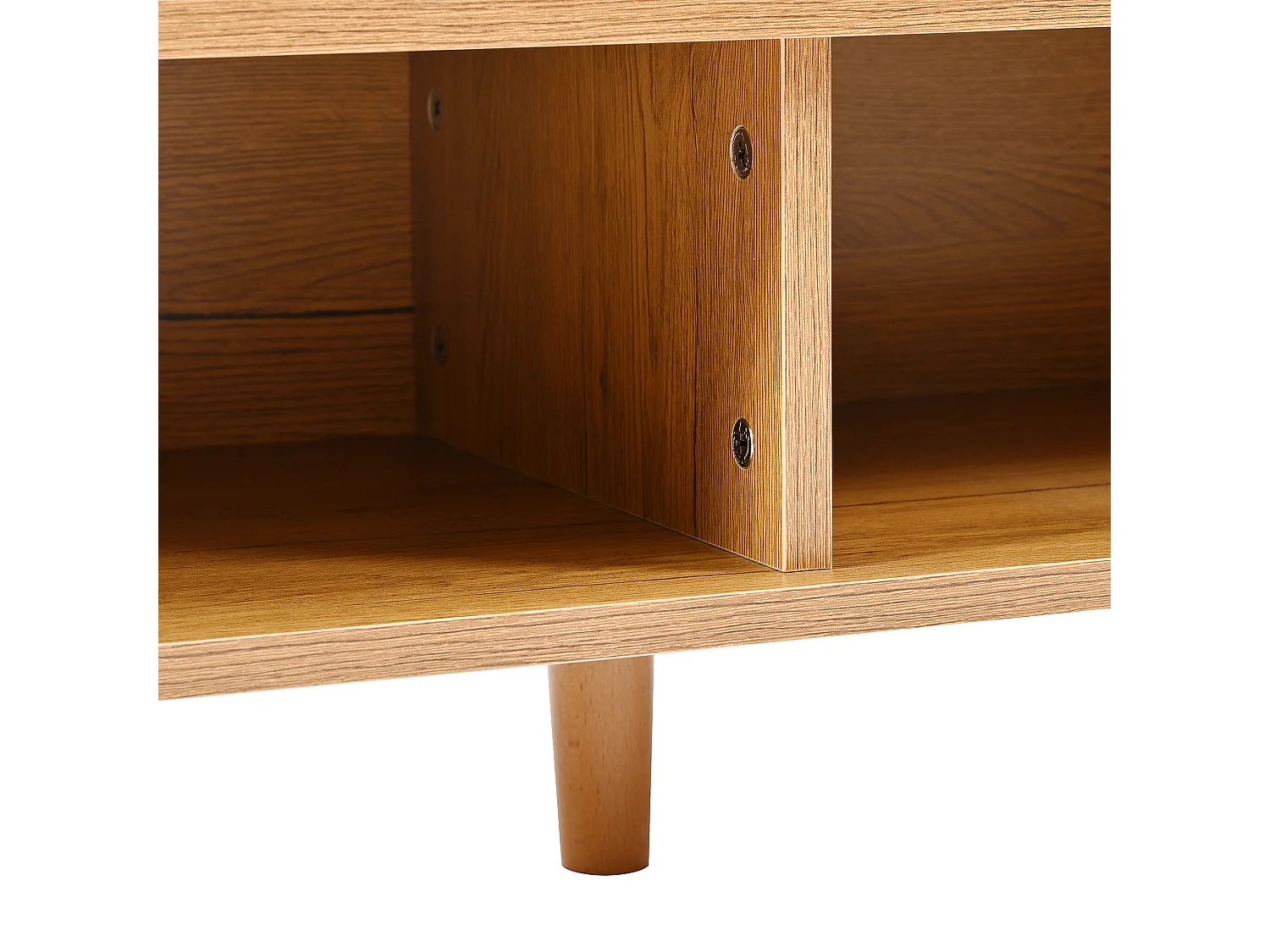 Meuble à chaussures blanc et bois avec 3 portes et 1 tiroir, étagères réglables 90x35x99cm