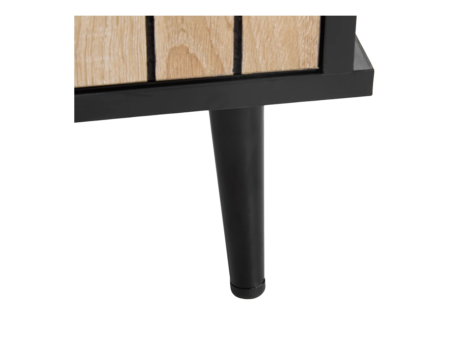 Buffet avec 4 portes coulissantes et 1 tiroir, naturel + noir 160x40x80cm