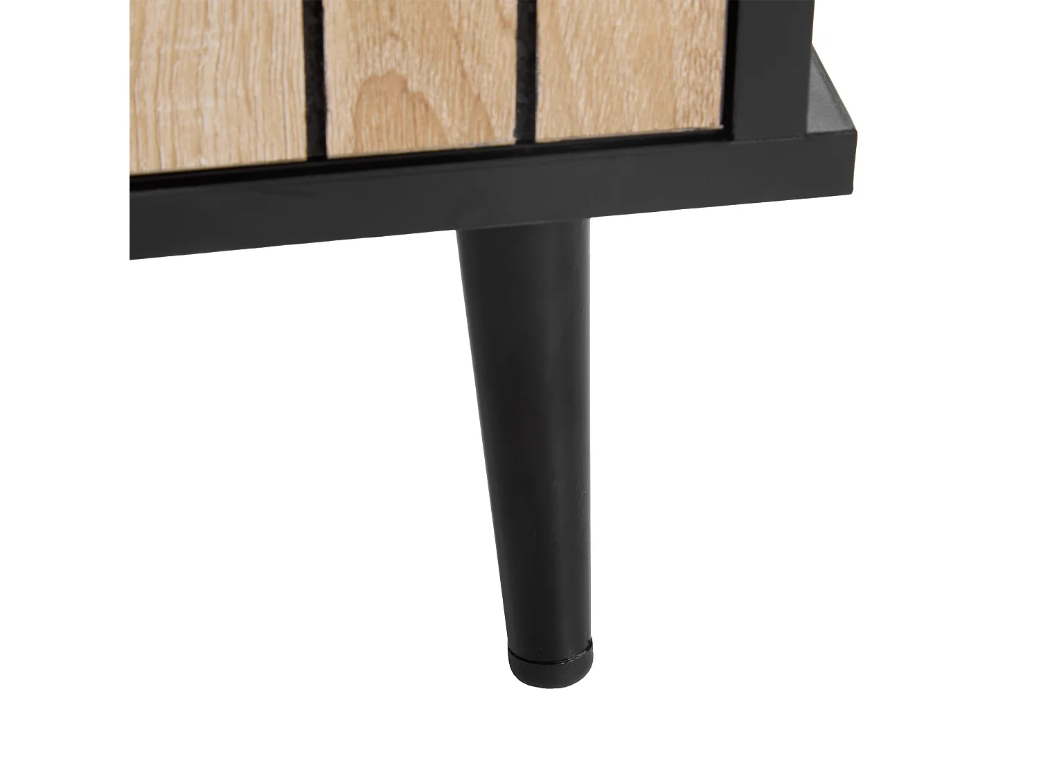 Buffet avec 4 portes coulissantes et 1 tiroir, naturel + noir 160x40x80cm