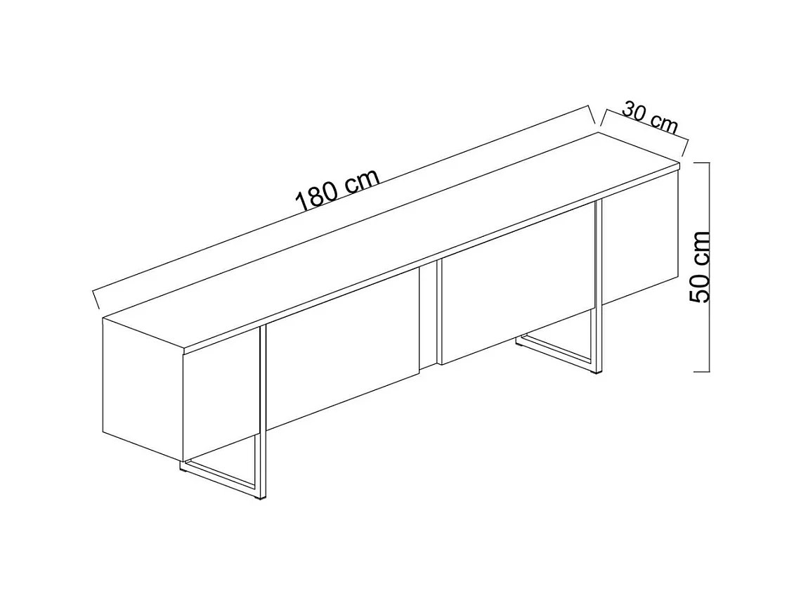 Meuble TV en aggloméré et métal Luxe