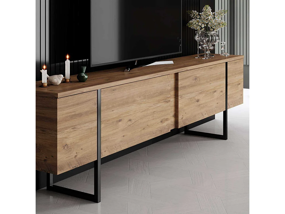 Meuble TV en aggloméré et métal Luxe