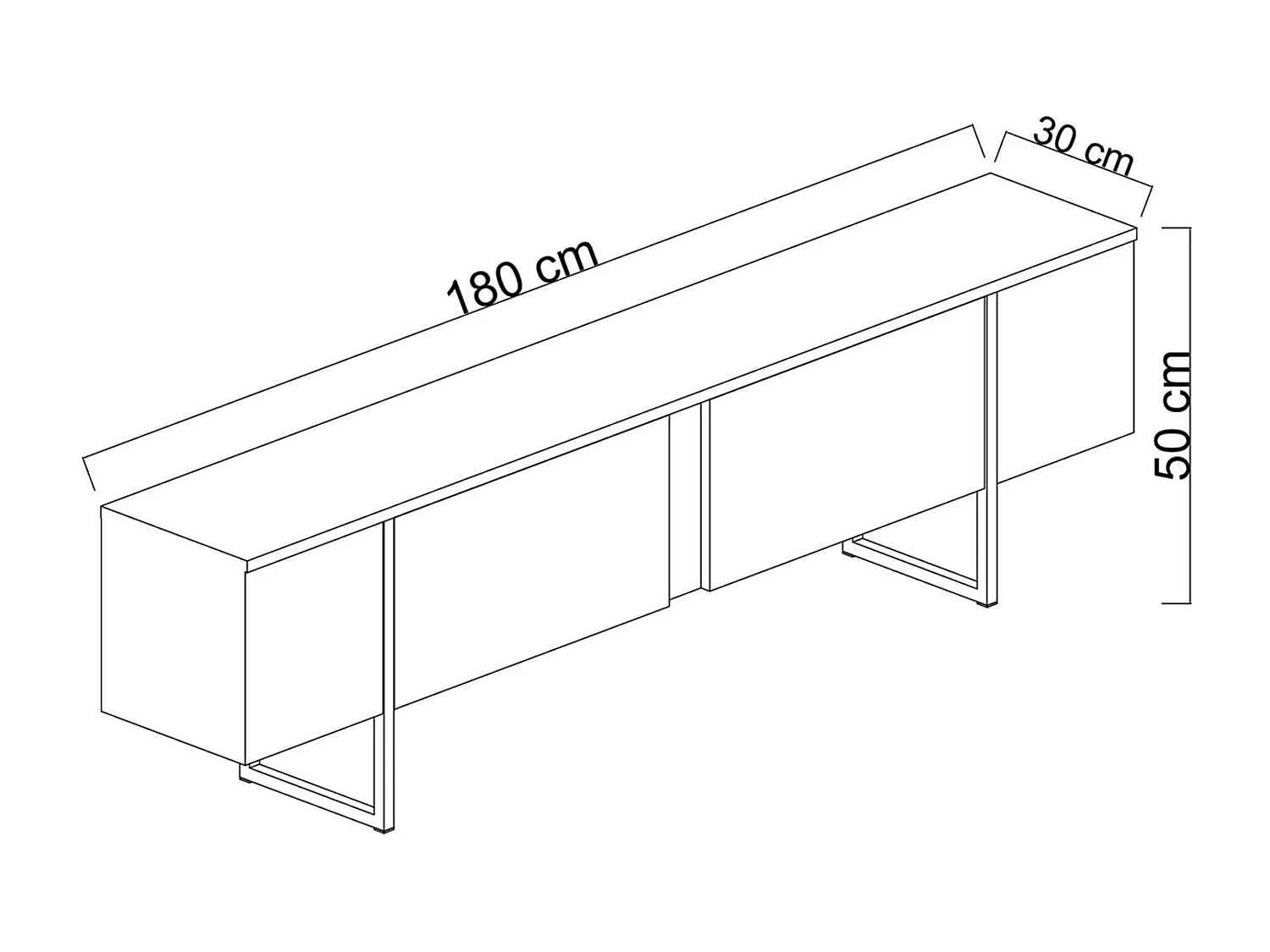 Meuble TV en aggloméré et métal Luxe
