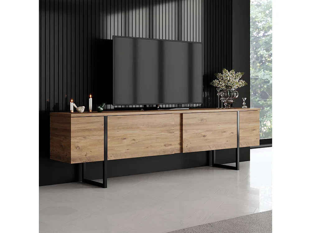 Meuble TV en aggloméré et métal Luxe