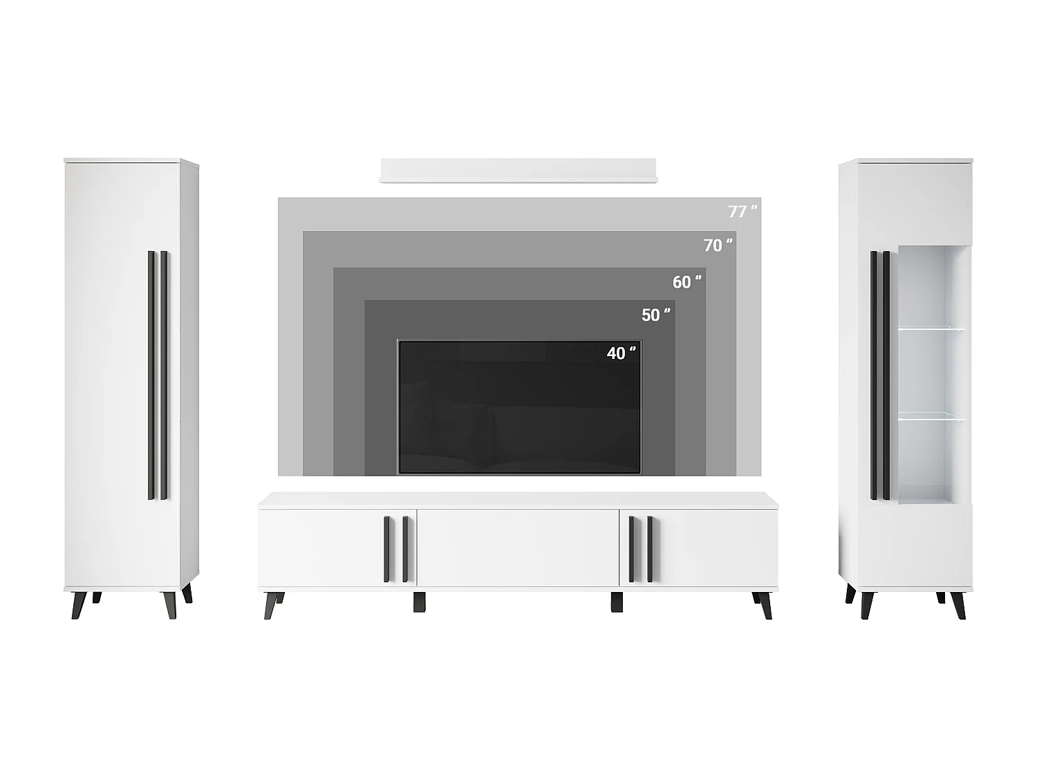 MINIO go for it, Meuble mural HURON II chêne artisan/noir avec éclairage LED