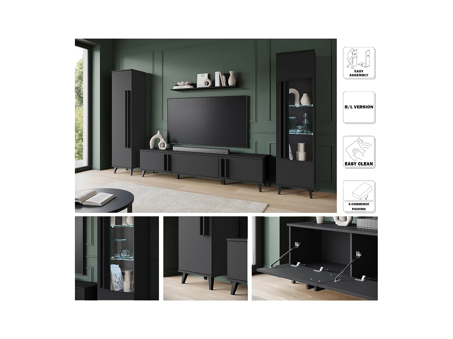 MINIO go for it, Meuble mural HURON II noir