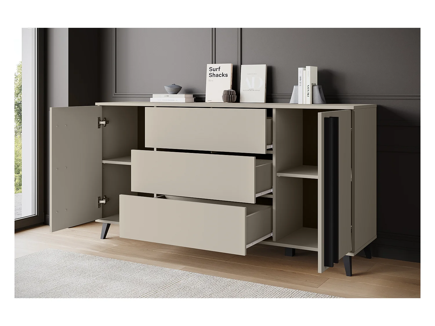 MINIO go for it, Commode HURON 150 cm congo/noir