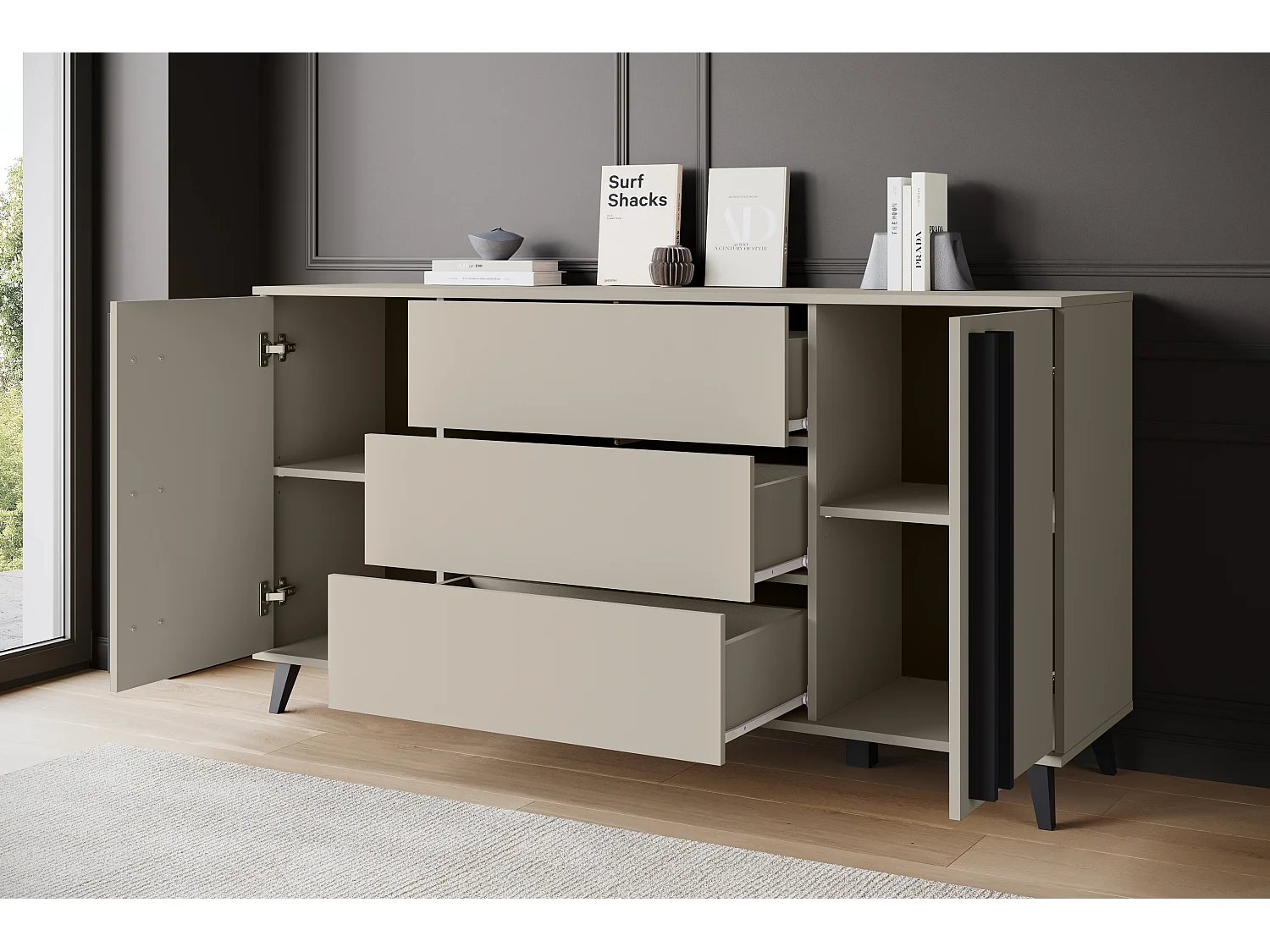 MINIO go for it, Commode HURON 150 cm congo/noir