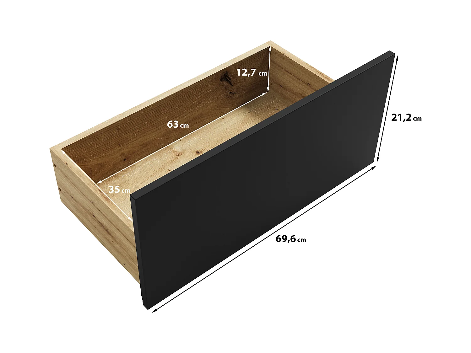 MINIO go for it, Kommode HURON 150 cm Eiche Artisan/Schwarz