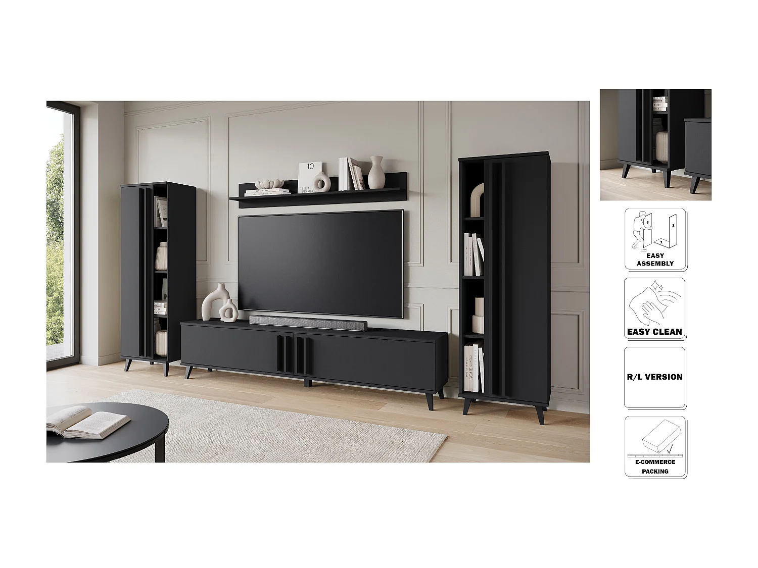 MINIO go for it, Meuble mural HURON I noir