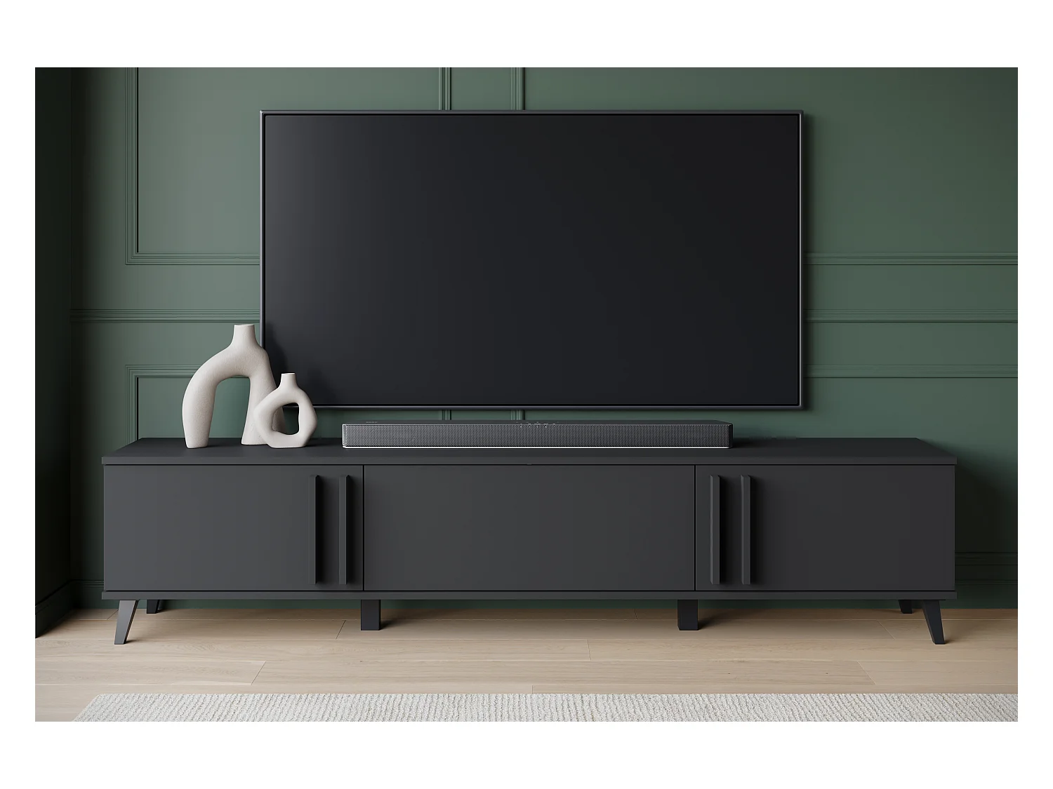 MINIO go for it, Meuble TV HURON 180 cm noir