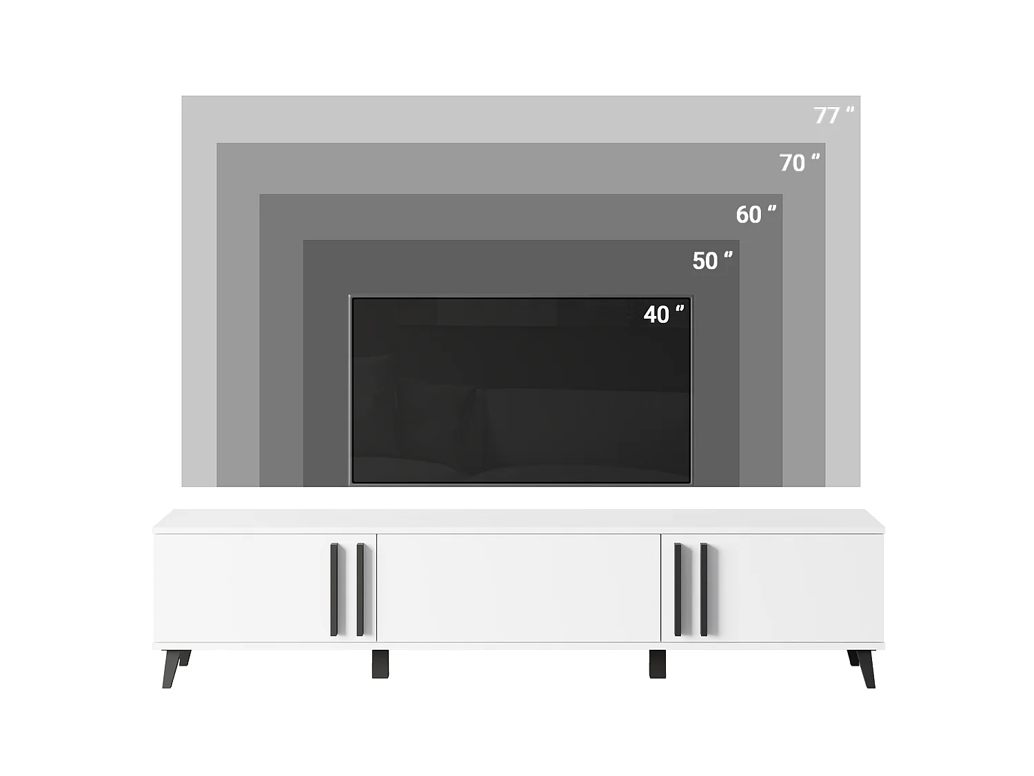 MINIO go for it, tv-meubel HURON 180 cm zwart