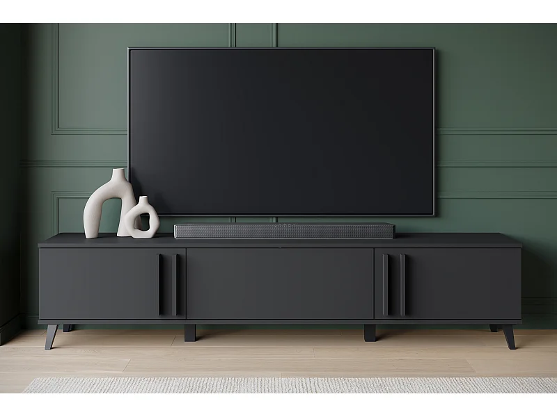 MINIO go for it, Meuble TV HURON 180 cm noir