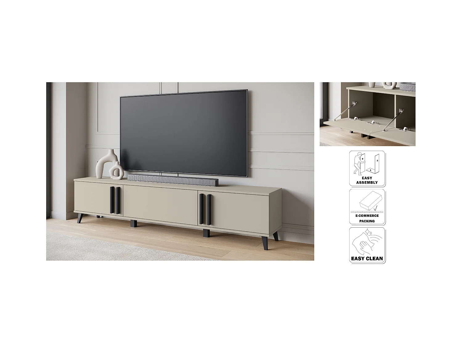 MINIO go for it, Szafka rtv HURON 180 cm congo/czarny