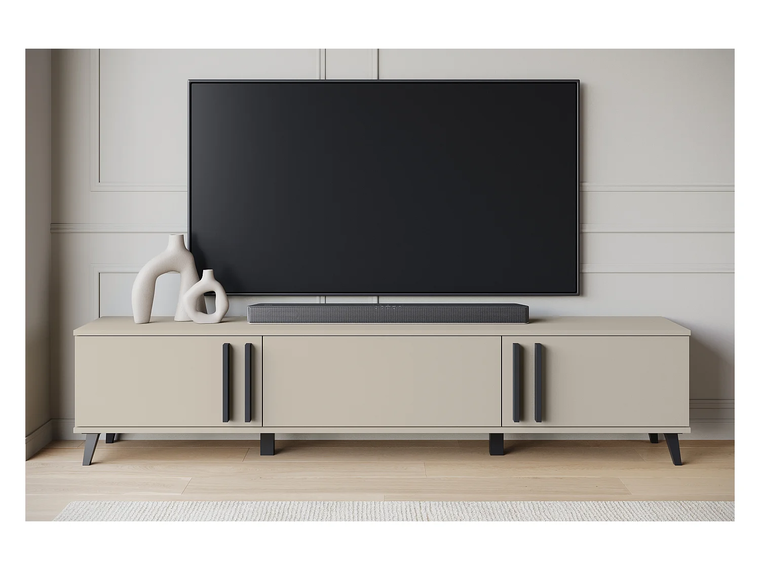 MINIO go for it, Meuble TV HURON 180 cm congo/noir