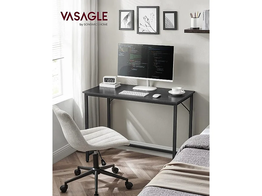 Biurko, małe biurko komputerowe, biurko biurowe, do nauki, sypialnia, 50 x 100 x 75 cm, projekt przemysłowy, metalowa rama, czar