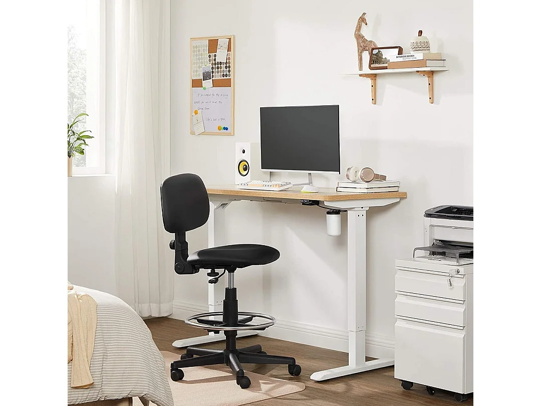 SONGMICS Table Frame, Freely Height-Adjustable, Desk Frame, Electric Desk, Table Stand with Motor, Length Adjustable, Steel, White