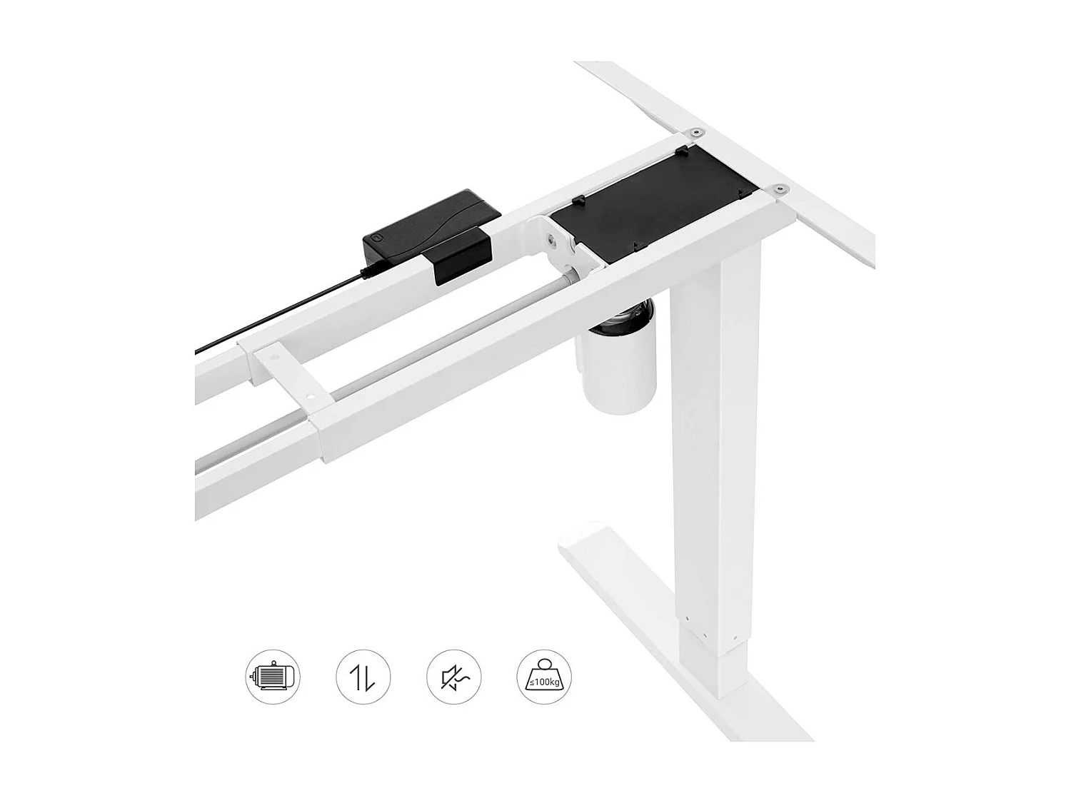 SONGMICS Table Frame, Freely Height-Adjustable, Desk Frame, Electric Desk, Table Stand with Motor, Length Adjustable, Steel, White