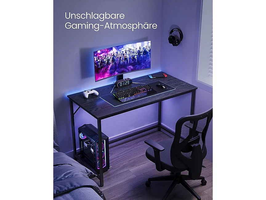 Biurko, mały stolik komputerowy, biurko do pokoju do pracy, sypialni, 60 x 120 x 75 cm, wzornictwo przemysłowe, metalowa rama, c