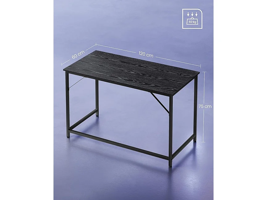Biurko, mały stolik komputerowy, biurko do pokoju do pracy, sypialni, 60 x 120 x 75 cm, wzornictwo przemysłowe, metalowa rama, c
