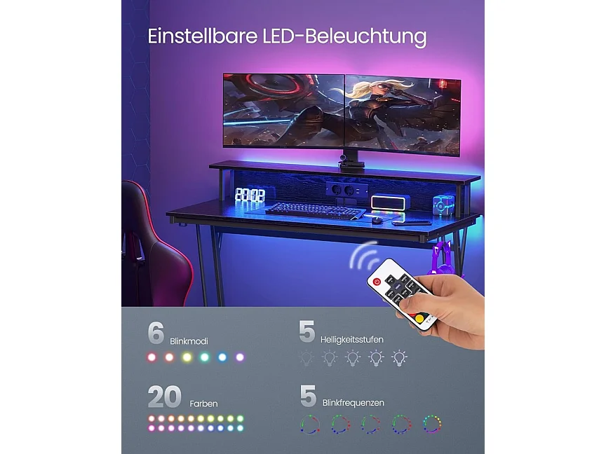 Spillebord med LED-belysning