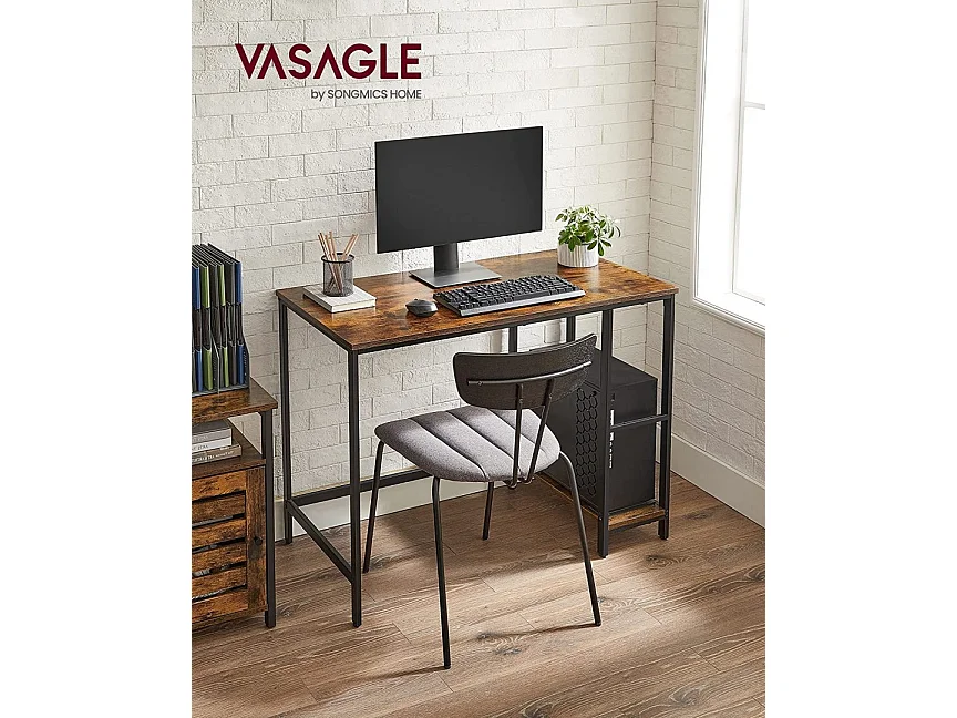 Biurko Komputerowe Biurko Pc Stół Biurowy Z 2 Półkami Po Prawej Lub Lewej Stronie Do Salonu Biurowego Stalowa Rama Wzornictwo Pr