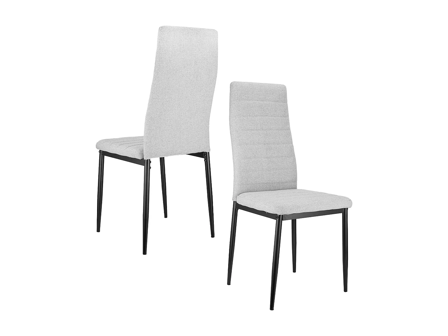 Chaise salle à manger haut dossier rembourrée tessuto grigio struttura metallo lotto de 4 ergonomica