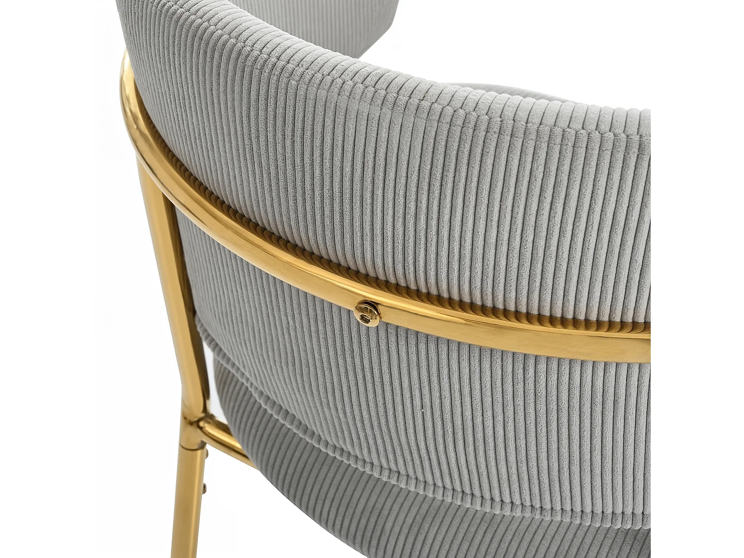 Silla de diseño en tejido acanalado con patas metálicas regulables, cómoda para salón u oficina, gris, 45x45cm, juego de 2