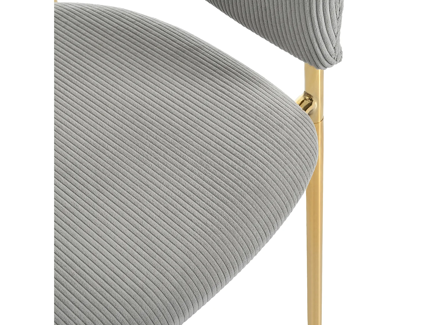 Chaise design en tissu côtelé pieds métal réglables confortable pour salon ou bureau gris 45x45cm lot de 2