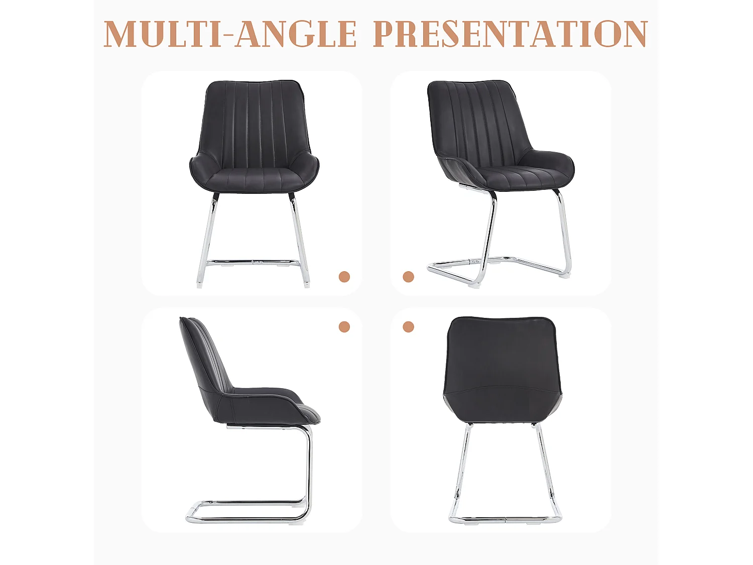 Chaise salle à manger lot 2 cuir synthétique PU assise rembourrée pieds métal noir 56x51x81cm