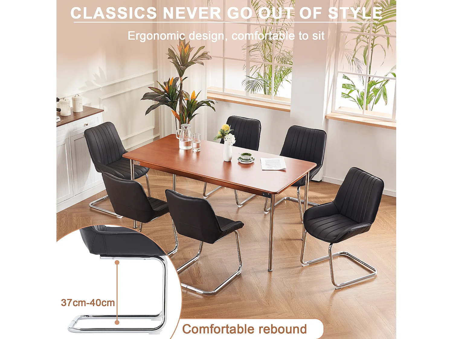 Chaise salle à manger lot 2 cuir synthétique PU assise rembourrée pieds métal noir 56x51x81cm