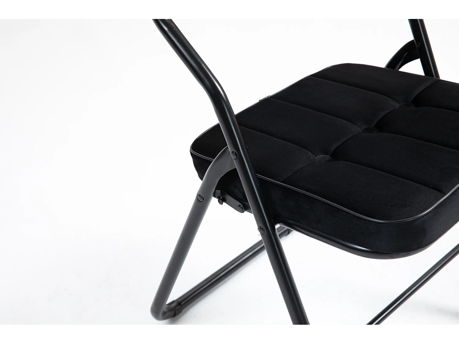 Chaises pliantes acier avec coussin lot de 2 confort cuisine bureau mariage réception noir