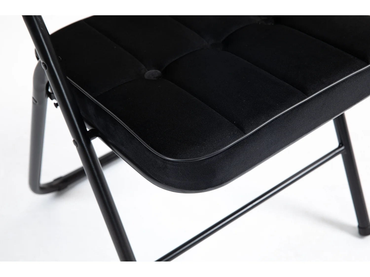 Chaises pliantes acier avec coussin lot de 2 confort cuisine bureau mariage réception noir