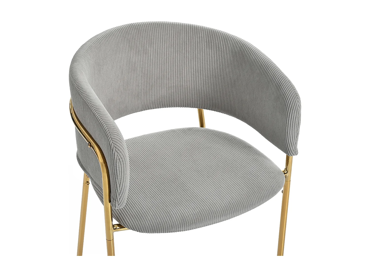 Chaise design en tissu côtelé pieds métal réglables confortable pour salon ou bureau gris 45x45cm lot de 6