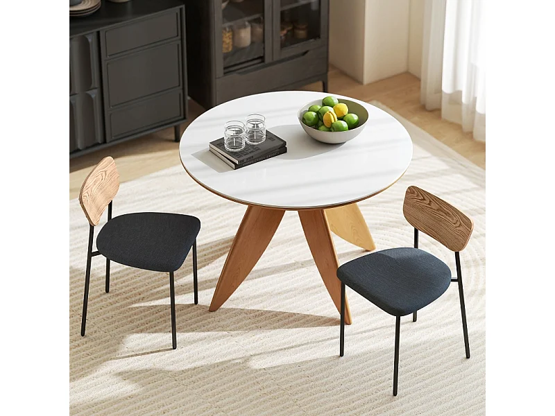 Lot 2 chaises cuisine tissu lin dossier rembourré acier sans accoudoirs salon gris 45x49x76 cm