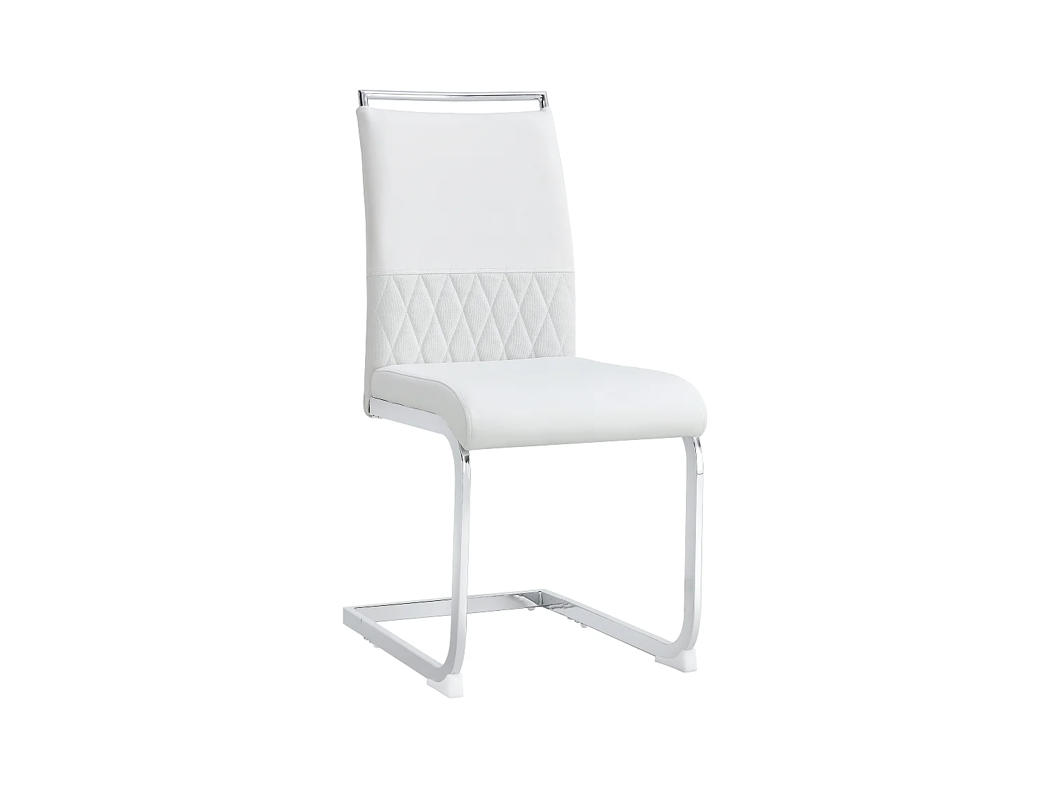 Silla moderna con respaldo alto de piel sintética y lino, asiento cómodo para comedor o cocina, color blanco, juego de 6