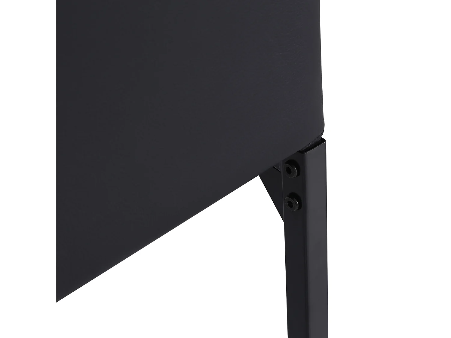 Chaise salle à manger 4 pcs rembourrée simili cuir pieds acier noir 41x50x91 cm