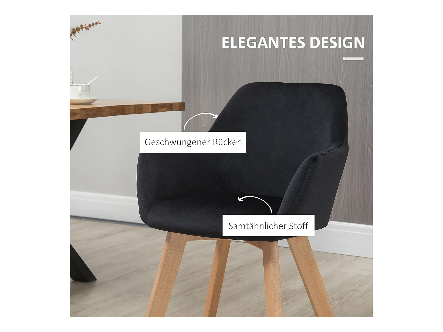 Chaises de salle à manger 2 pezzi rembourrées con rivestimenti in tessuto poliestere nero 54x57x80 cm