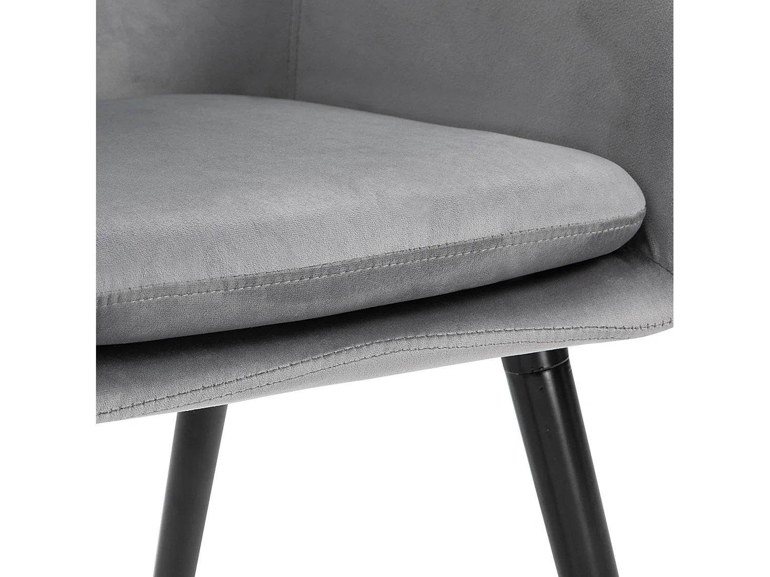 Cadeira de jantar 2 peças veludo tecido faia pernas madeira confortável cinza 54x56x74 cm