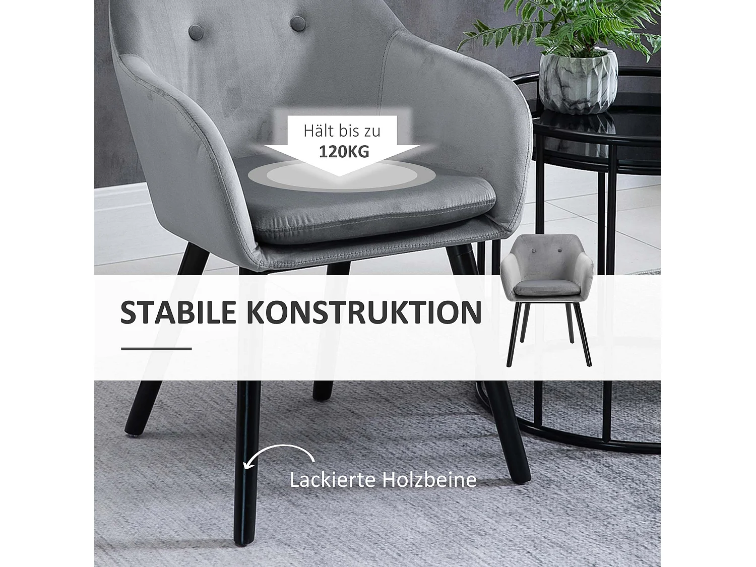 Chaise de salle à manger 2 pcs tissu velours pieds bois hêtre confortable gris 54x56x74 cm