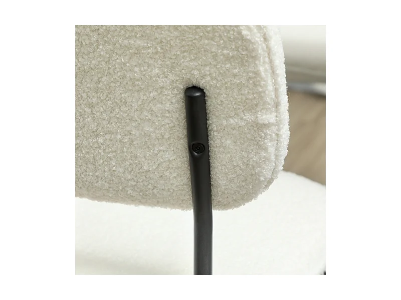 Juego de 4 sillas de comedor con respaldo bajo, patas modernas de acero blanco, 49 x 47 x 85 cm