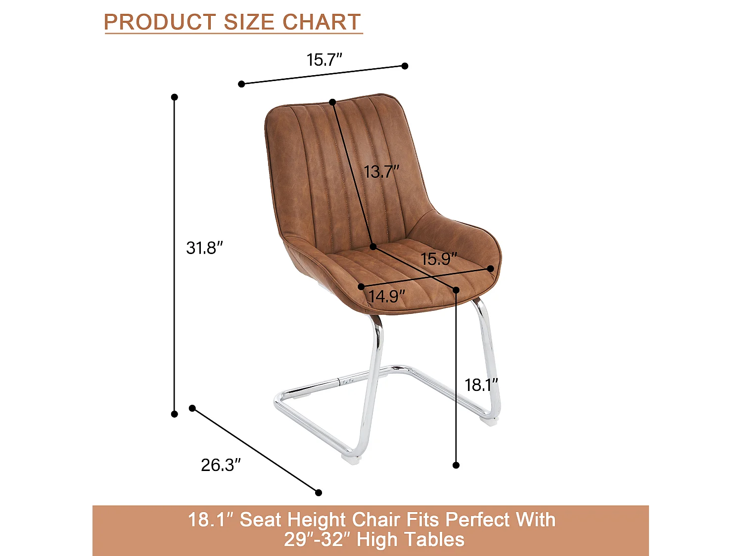 Chaise salle à manger lot 2 cuir synthétique PU assise rembourrée pieds métal marron 56x51x81cm
