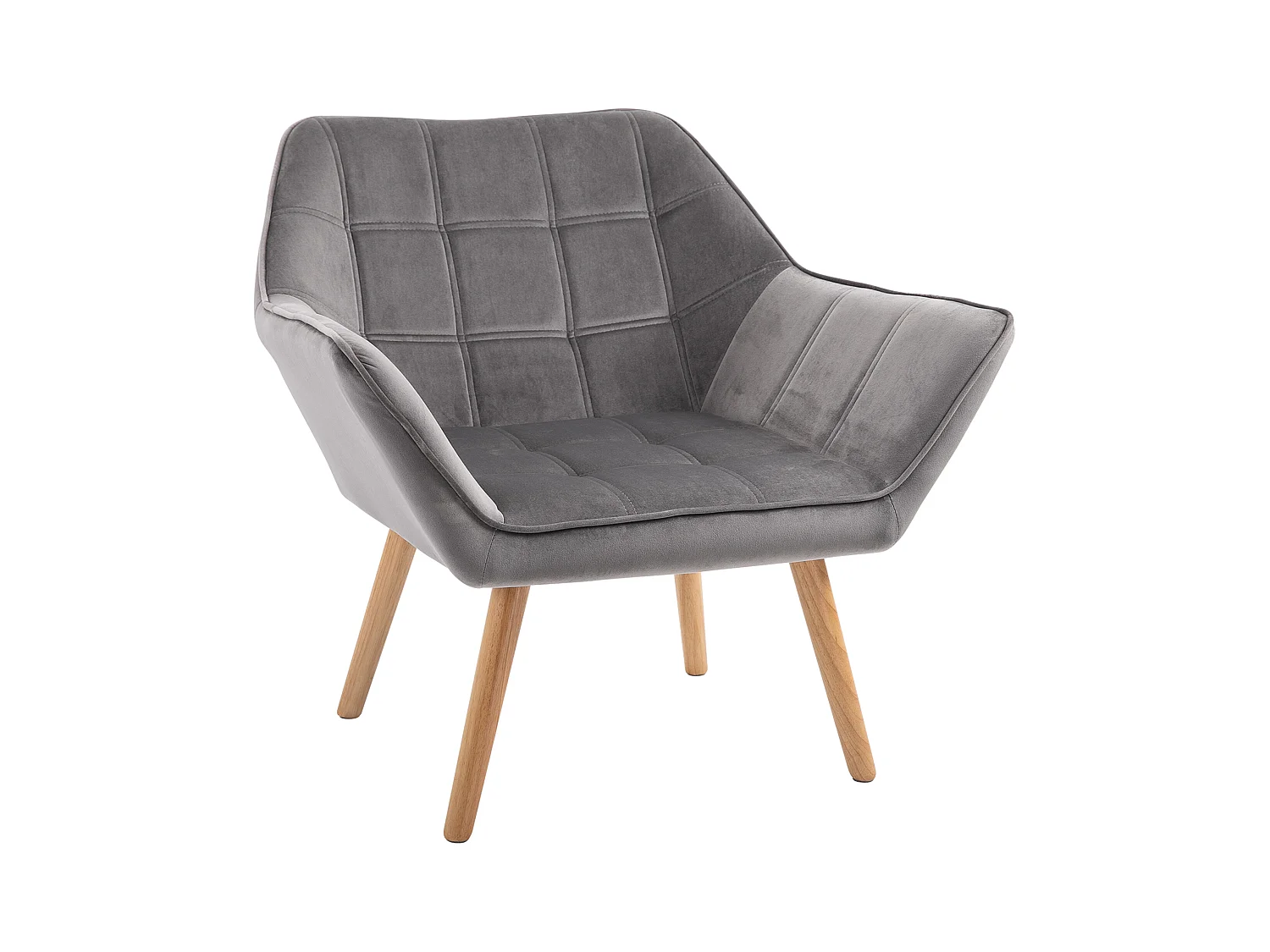 Sillón orejero escandinavo de terciopelo con patas elevadas para salón dormitorio 64x62x72,5 cm