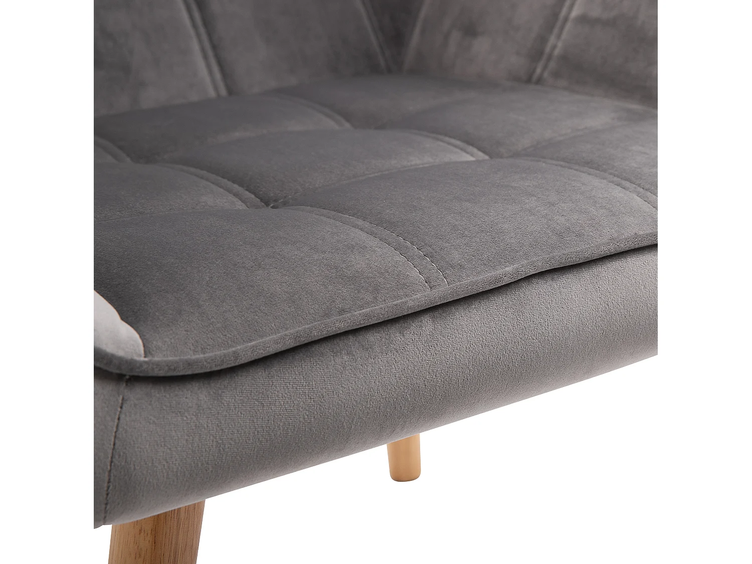 Sillón orejero escandinavo de terciopelo con patas elevadas para salón dormitorio 64x62x72,5 cm