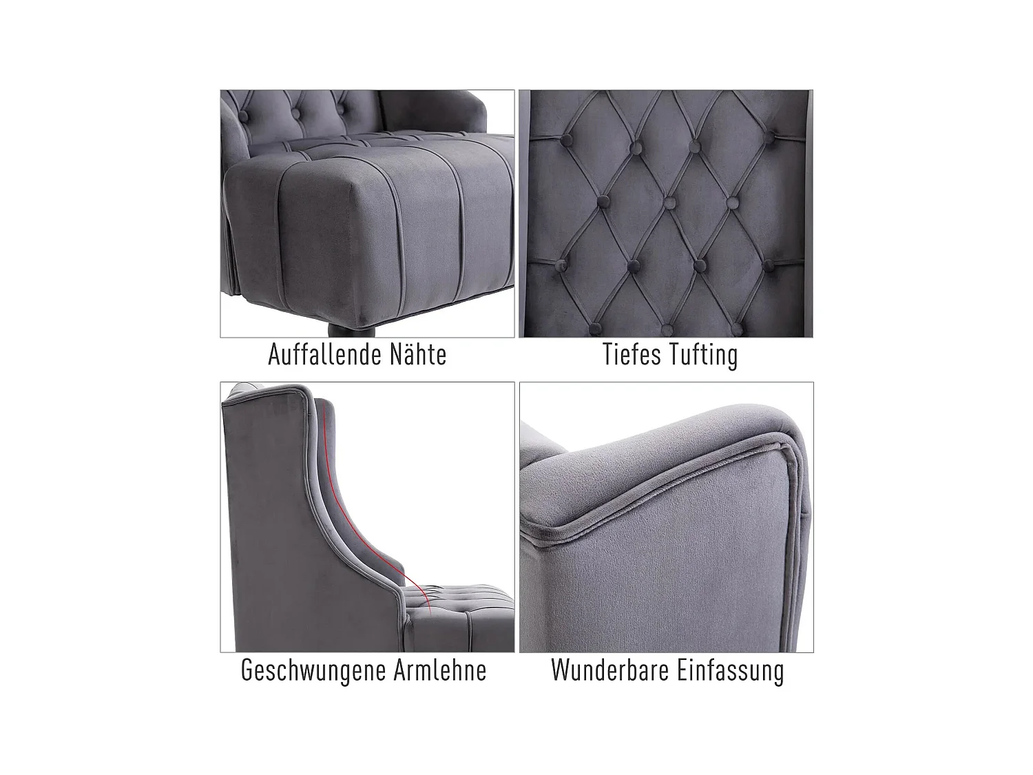 Fauteuil oreiller relax velours grigio con pieds surélevés pour salon chambre 67x70,5x97 cm