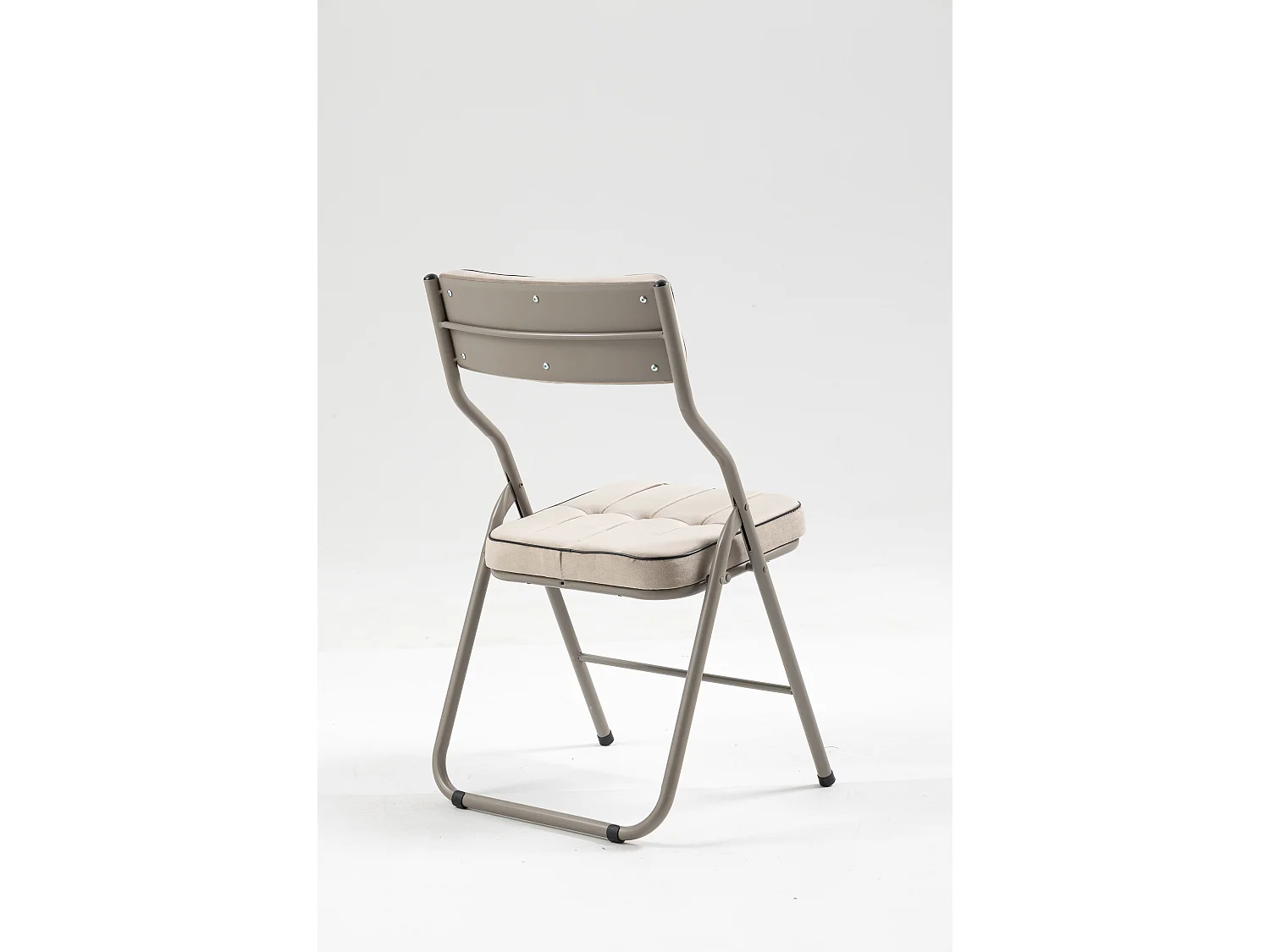 Chaises pliantes acier avec coussin lot de 2 confort cuisine bureau mariage réception kaki