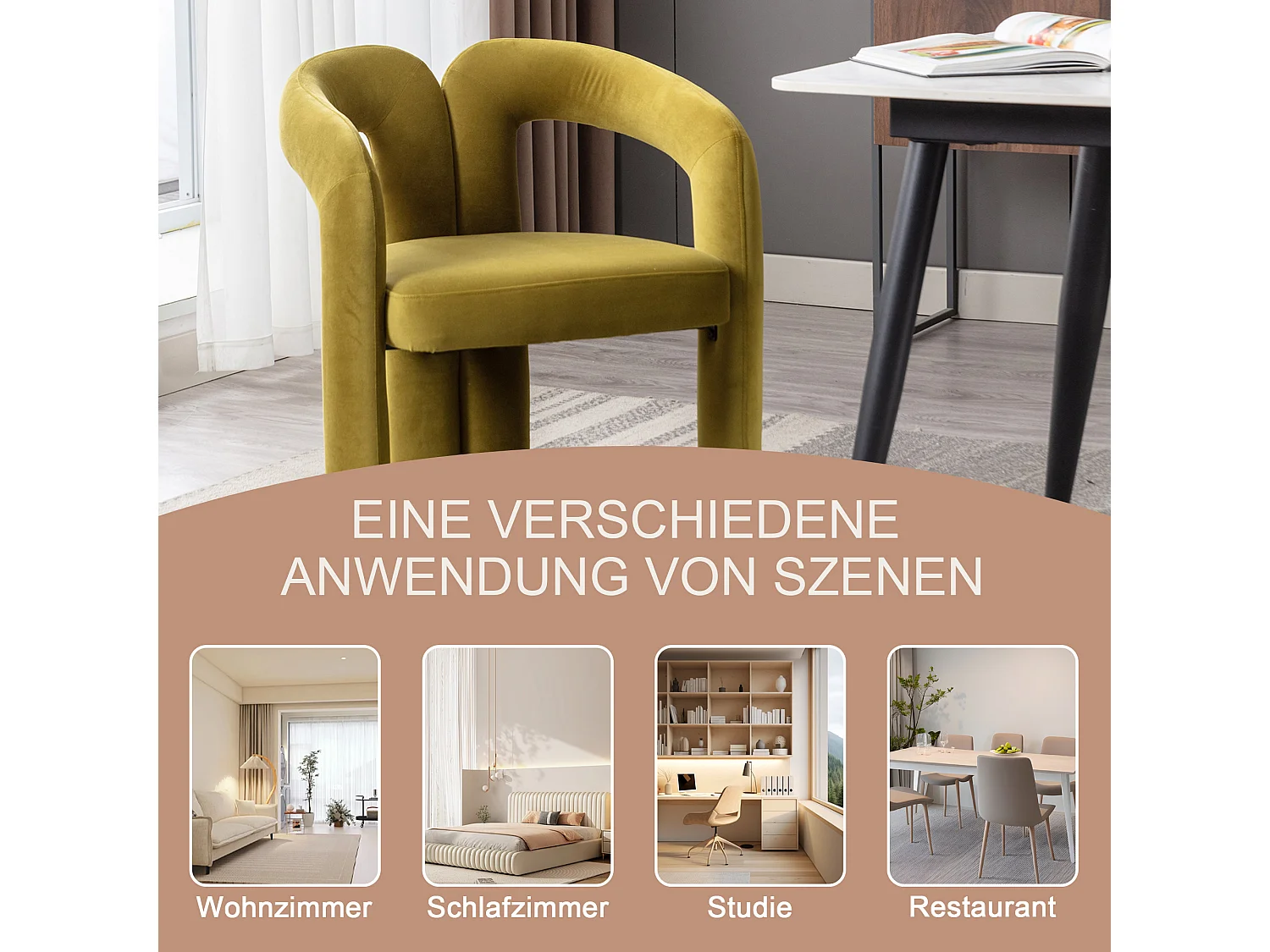 Chaises salle à manger velours modernes lot de 2 avec dossier ergonomique pieds bois gris confortable