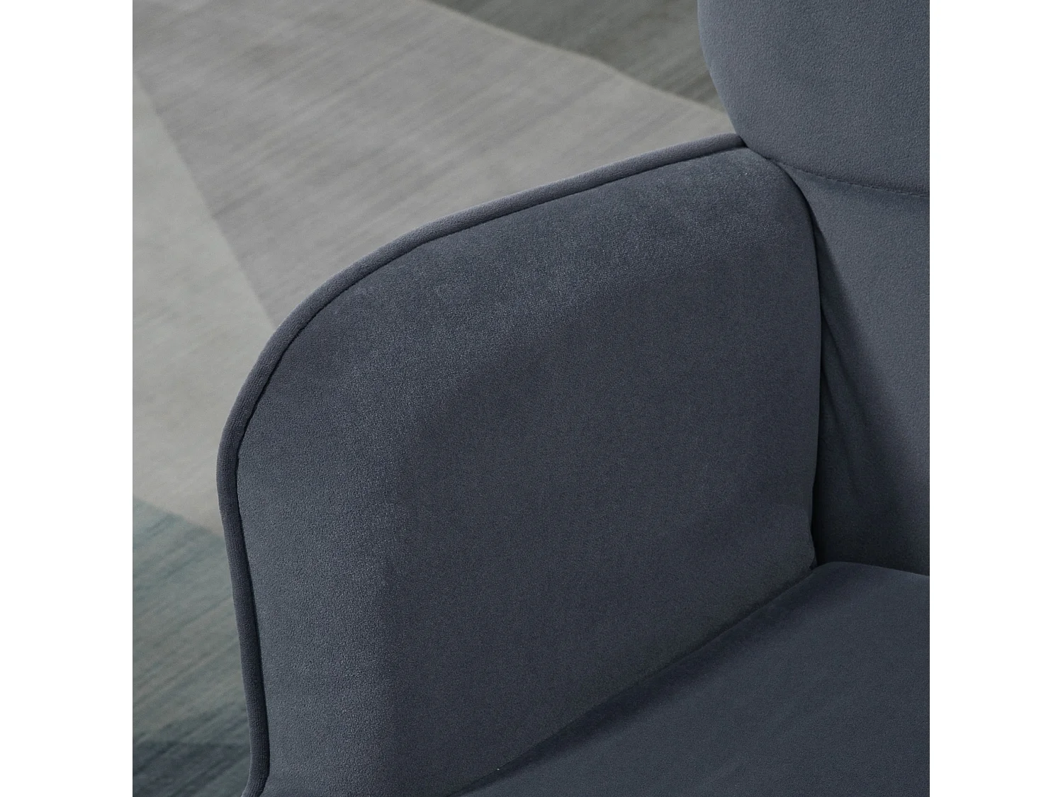 Sillón relax de terciopelo con reposapiés de acero diseño salón dormitorio 71x77x99 cm